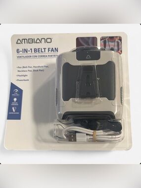 Ambiano 6-in-1 Portable Belt Fan & 8000mAh Power Bank - NIB